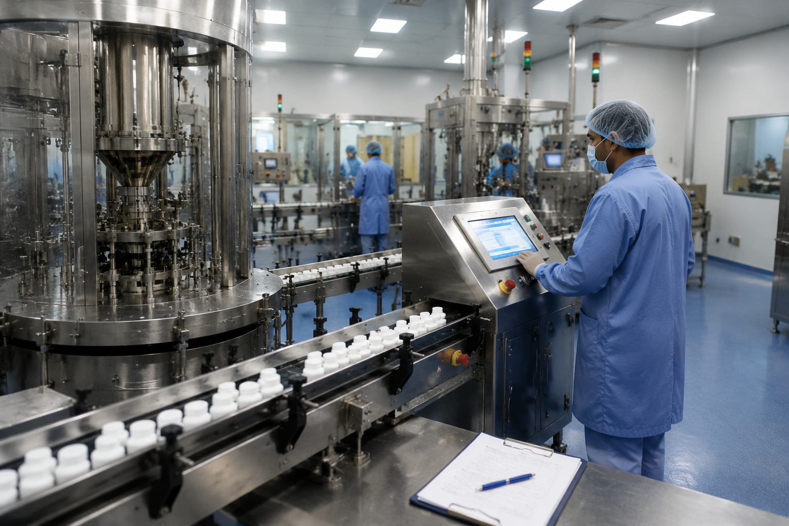 Pharmaceutical manufacturing production line